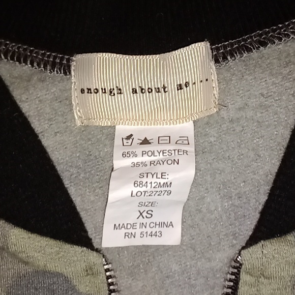 Enough About Me... XS Green Camouflage Coat - Picture 3 of 5